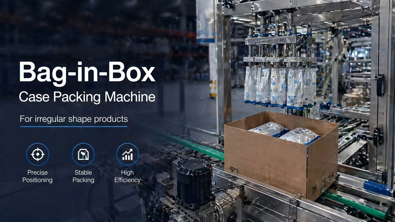Bag-in-Box-Verpackungsmaschine ZC-SL550 in einer industriellen Produktionslinie